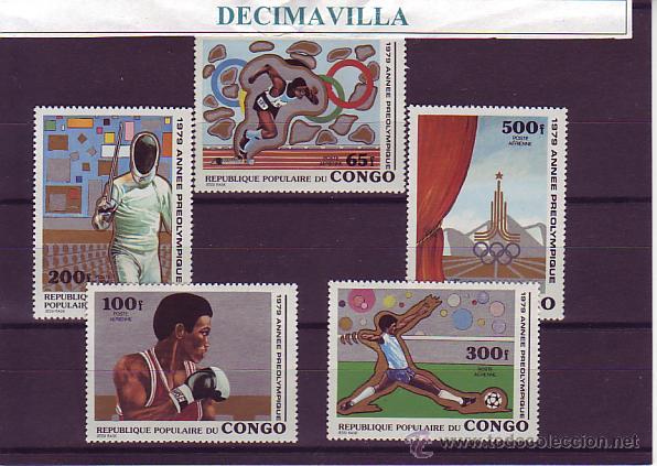 Sellos: CONGO, 1979, MOSCU 80, 254/58, DEVE051 - Foto 1
