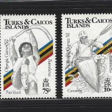 Sellos: TURKS Y CAICOS 1990 910/13 BARCELONA 92 4V. DEPORTES