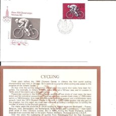 Sellos: FDC EMISION OFICIAL XXII OLIMPIADA MOSCU 1980 CYCLING. Lote 243745295