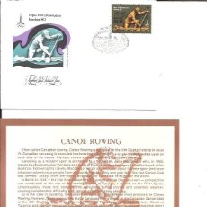 Sellos: FDC EMISION OFICIAL XXII OLIMPIADA MOSCU 1980 CANOE ROWING. Lote 243757840