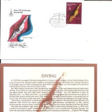 Sellos: FDC EMISION OFICIAL XXII OLIMPIADA MOSCU 1980 DIVING. Lote 243757895