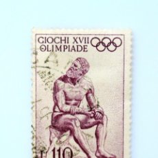 Sellos: SELLO POSTAL ANTIGUO ITALIA 1960 110 LIRA BOXEADOR ROMANO JUEGOS OLÍMPICOS DE VERANO 1960 ROMA