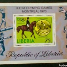 Sellos: OLIMPIADAS MONTREAL 1976 HOJA BLOQUE DE SELLOS NUEVOS DE LIBERIA. Lote 276356308