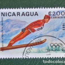 Sellos: SELLO USADO -NICARAGUA 1983 - JUEGOS OLIMPICOS DE INVIERNO-SARAJEVO´84