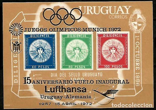 Sellos: URUGUAY 1972 OLIMPIADA DE MUNICH LUFTHANSA - Foto 1