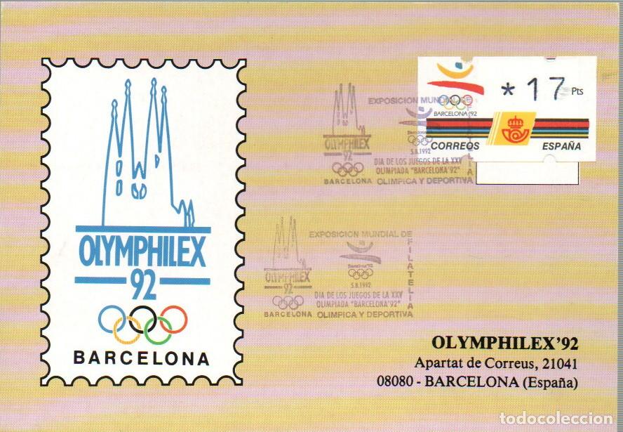 Sellos: A&ntilde;o 1992, Olymphilex con etiqueta de valor variable - Foto 1