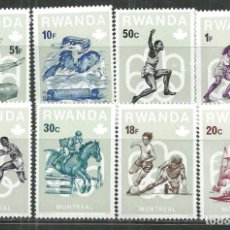 Sellos: RWANDA 1976 IVERT 713/20 *** XXI JUEGOS OLIMPICOS DE MONTREAL - DEPORTES