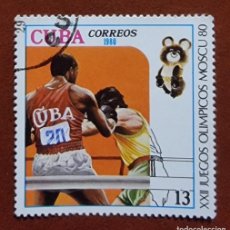 Sellos: SELLO USADO CUBA 1980 - XXII JUEGOS OLIMPICOS MOSCU80 - BOXEO