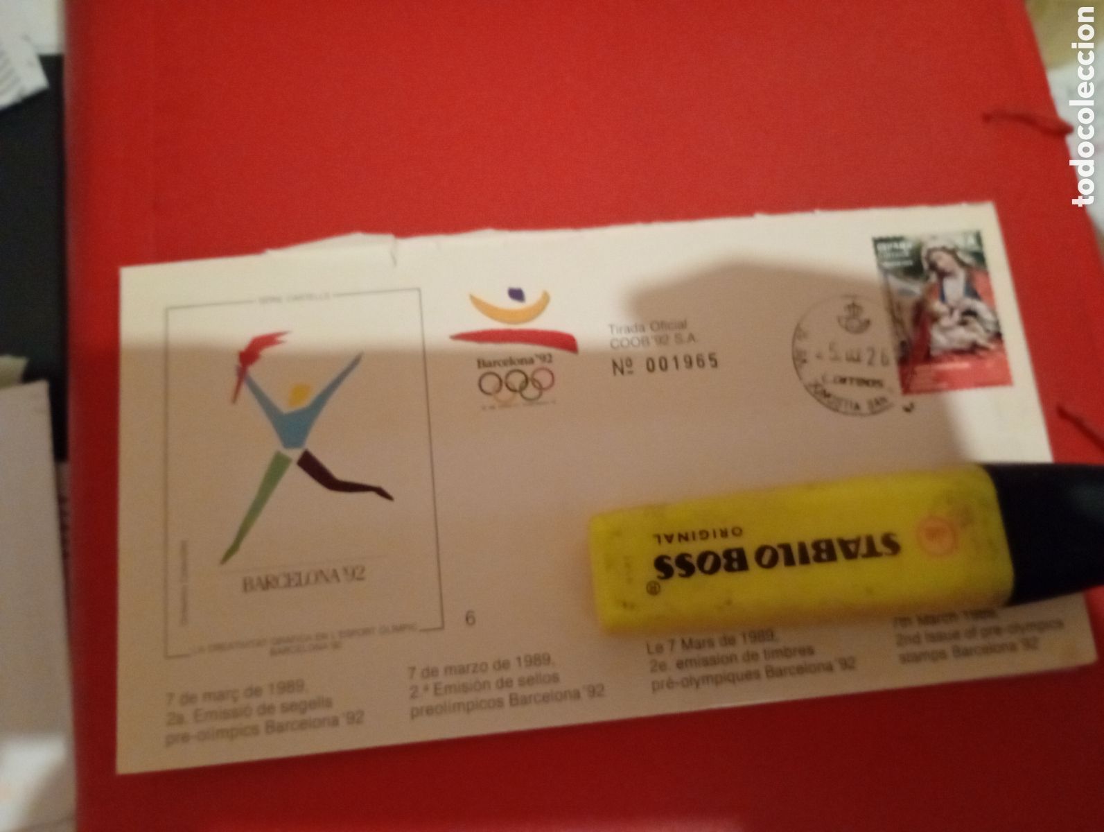 Sellos: Sobre franqueado Espa&ntilde;a Juegos Ol&iacute;mpicos Barcelona 1992