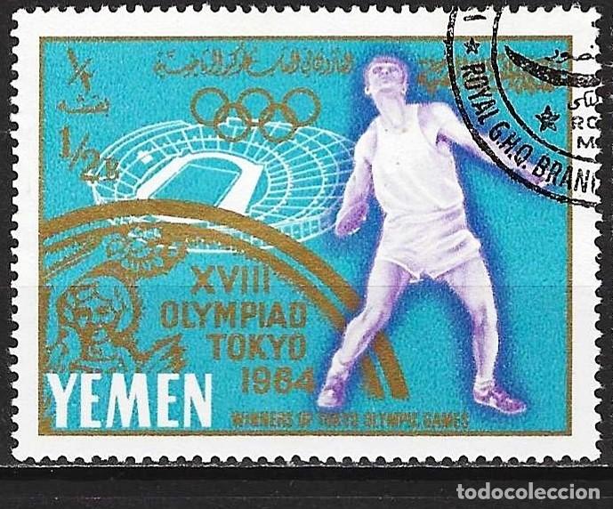 Sellos: Yemen ( Reino ) 1965 - Mi 198A - YT 210 - Juegos Ol&iacute;mpicos de Tokio : Disco