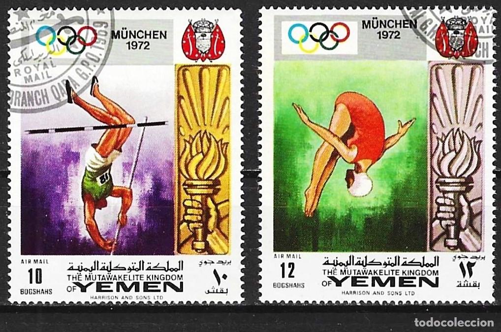 Sellos: Yemen ( Reino ) 1969 - Mi 908A y 909A - YT Pa 105 A y 105 B - J.O. de Munich