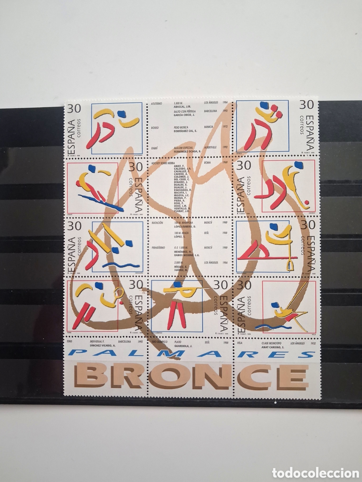 Sellos: Hoja Bloque Centenario COI Bronce 1994, Espa&ntilde;a