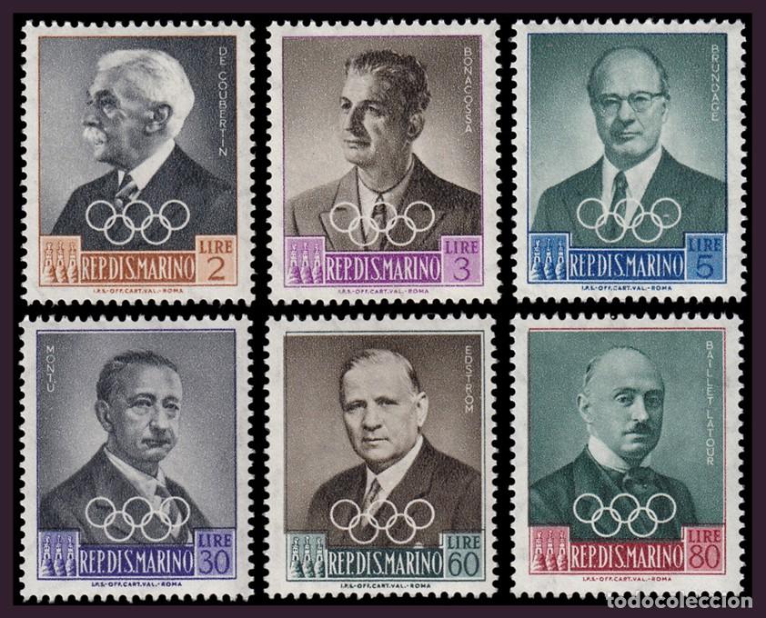 Sellos: 6v San Marino, 1959 | C.O.I. | Yv: 460/5 - Mi: 611/6 - SG: 427/32 - Sc: 427/32 MNH **