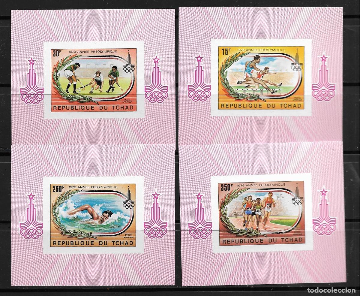 Sellos: TCHAD 1979, Ivert A-228/31 - HB.DE LUXE SIN DENTAR -JUEGOS OL&Iacute;MPICOS MOSCU 1980. MNH.