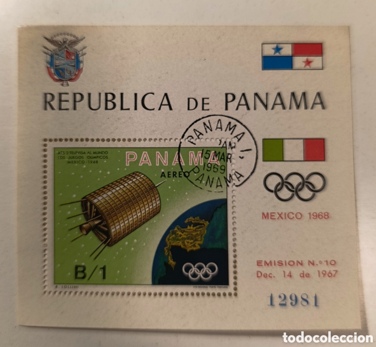 Sellos: PANAMA sello televisa los juegos ol&iacute;mpicos M&eacute;xico a&ntilde;o 1967