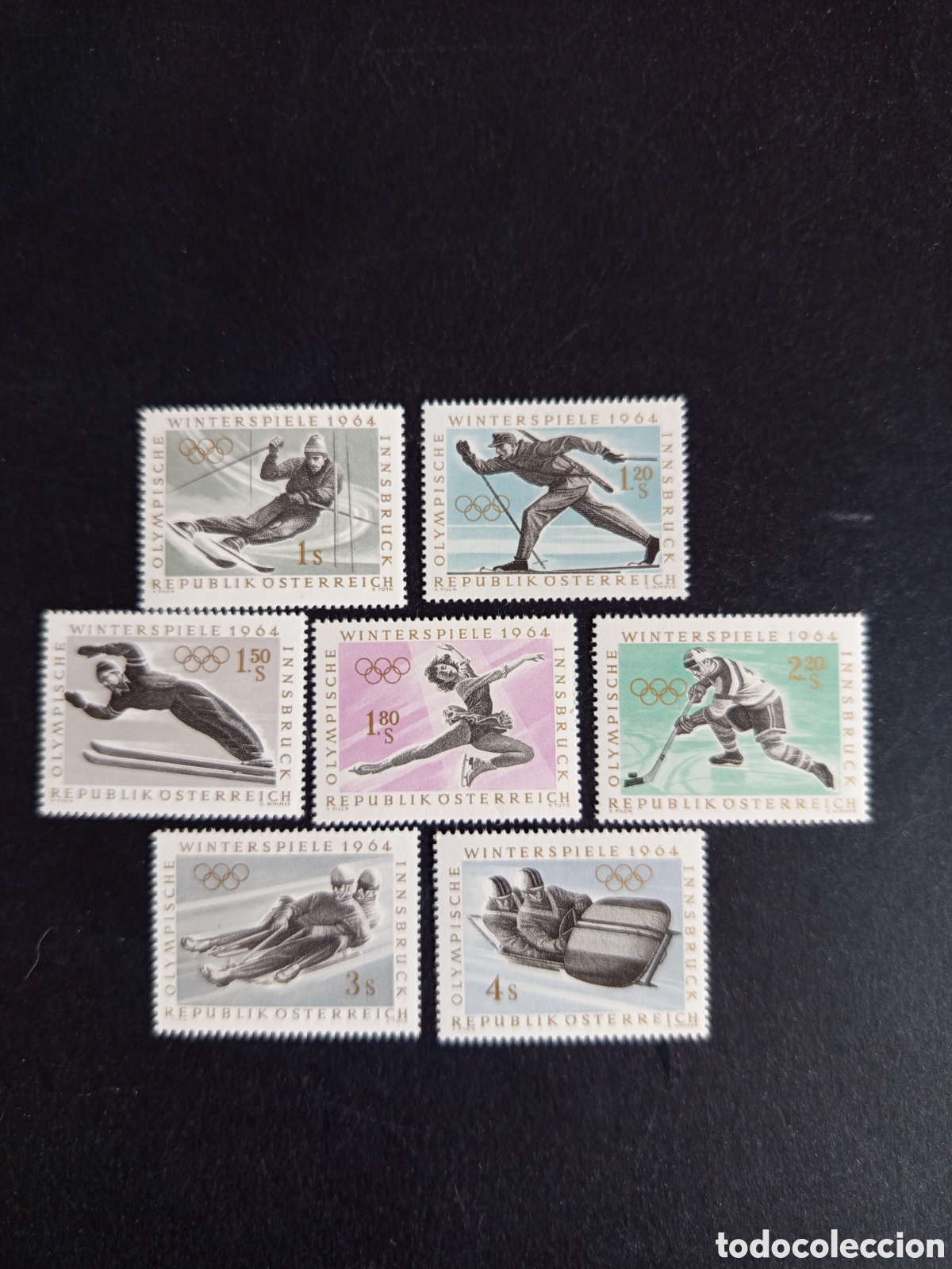 Sellos: AUSTRIA, 1963. Olimpiada de Insbruck. Yvert 974/980. Ver fotos. Pedido m&iacute;nimo 3 &euro;. Serie completa