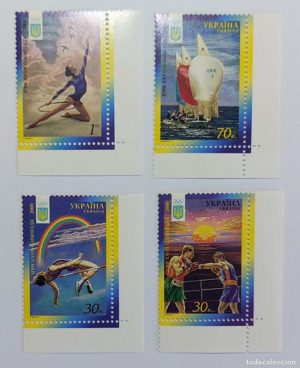 Sellos: Ucrania 2000 Juegos Ol&iacute;mpicos de S&iacute;dney, gimnasia r&iacute;tmica, vela, salto de altura, boxeo. ** MNH