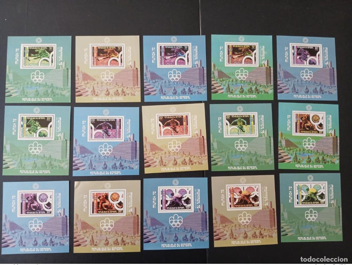 Sellos: Senegal 1976 Mi. Bl. 13 - 17 pruebas de color Juegos Ol&iacute;mpicos Montreal M&uacute;nich