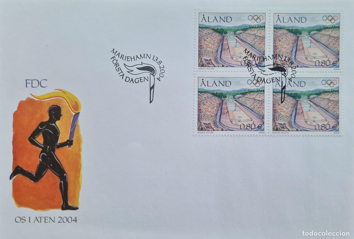 Sellos: Sobre de primer d&iacute;a de Aland 2004: juegos ol&iacute;mpicos