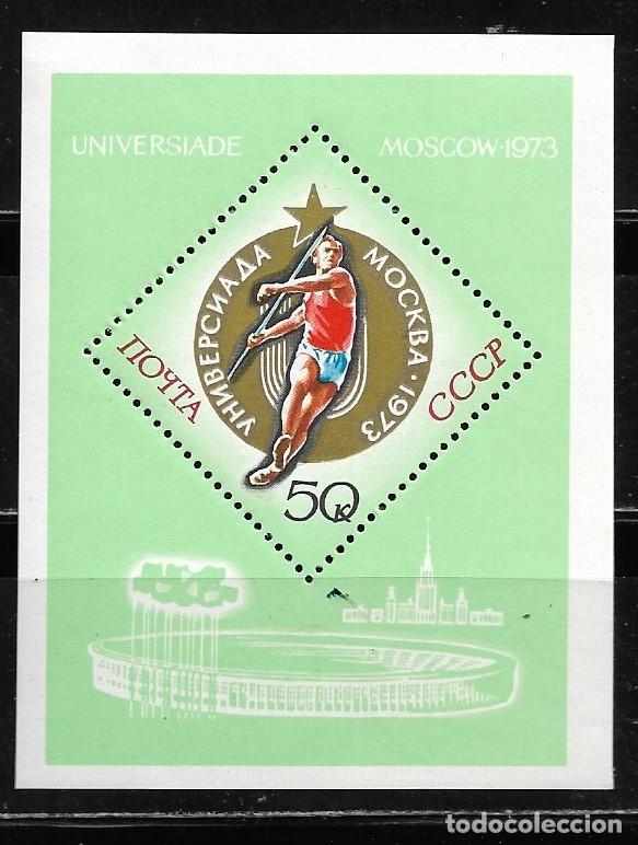 Sellos: RUSIA 1973, HOJA BLOQUE Ivert 37 - JUEGOS OL&Iacute;MPICOS MOSC&Uacute; 1973. MNH.