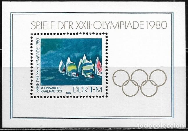 Sellos: ALEMANIA 1980, HOJA BLOQUE Ivert 58 - JUEGOS OL&Iacute;MPICOS MOSC&Uacute;. MNH.