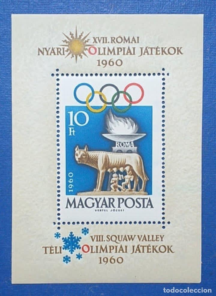 Sellos: SELLOS TEMA OLIMPIADAS HUNGRIA 1960 HB 36. ROMA 60