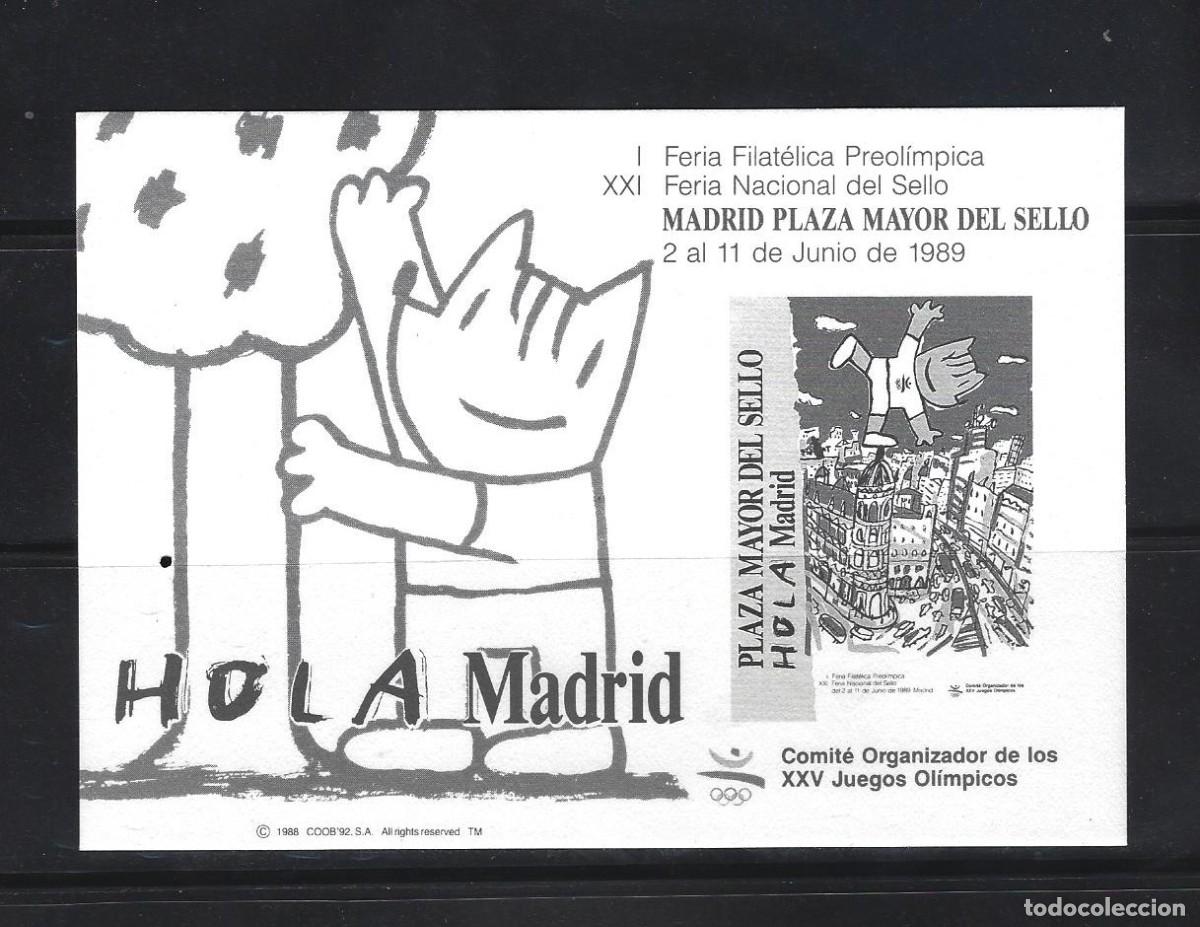 Sellos: BARCELONA-92 COOB HOJITA CARTON SIN DENTAR COBI I FERIA MADRID. NUMERADA