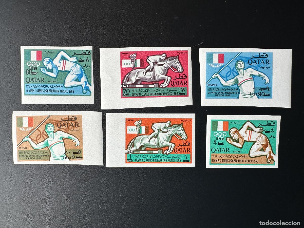 Sellos: Qatar 1966 Mi. 259B - 265B ND Juegos Ol&iacute;mpicos M&eacute;xico 1968 Deporte Ecuestre