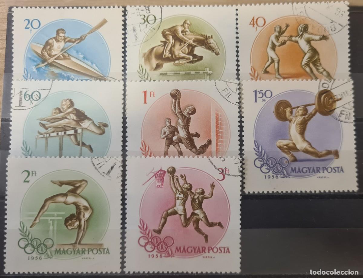 Sellos: Serie completa de sellos usados de Hungr&iacute;a 1956: Juegos Ol&iacute;mpicos de Melbourne