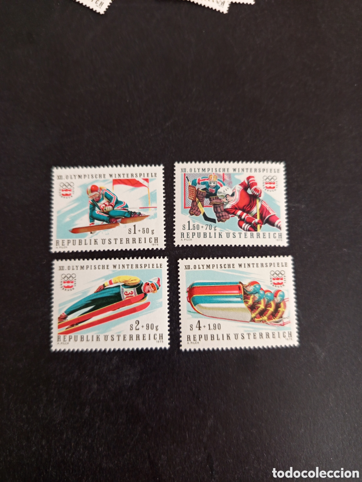 Sellos: AUSTRIA, 1975. OLIMPIADA DE INVIERNO EN INSBRUCK. YVERT 1308/11 Y 1328/31. PEDIDO M&Iacute;NIMO 3 &euro;.
