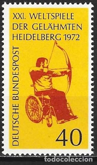 Sellos: Alemania ( RFA ) 1972 - Mi 733 - YT 579 - Juegos Paral&iacute;mpicos de M&uacute;nich : Tiro con arco - MNH**