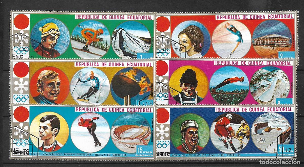 Sellos: guinea ecuatorial 1972 sellos usado olimpiadas sapporo - 22/8
