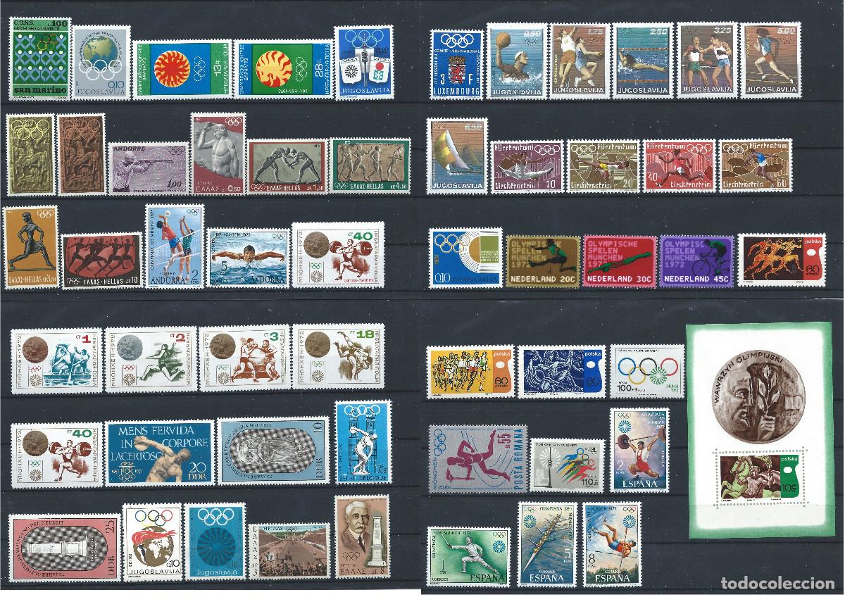 Sellos: J.O de Munich Lot 54 Tp + 1 Bloc Neuf** (MNH) 1972 - Pays divers