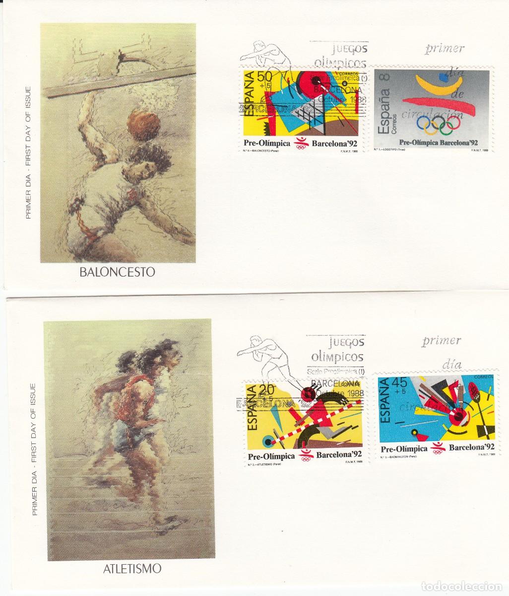 Sellos: JUEGOS OLIMPICOS BARCELONA 92 - 1988 - I SERIE PREOLIMPICA EN SPD - PRIMER DIA