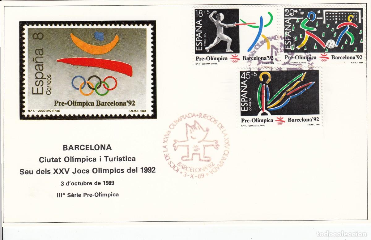 Sellos: JUEGOS OLIMPICOS BARCELONA 92 - 1989 - MATASELLOS ESPECIAL NUM.3025-7