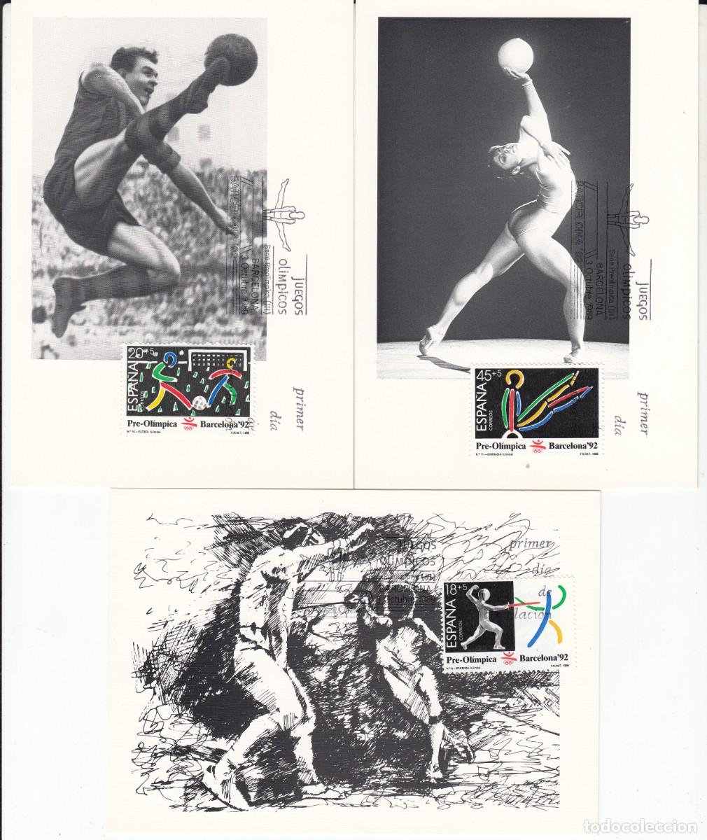 Sellos: JUEGOS OLIMPICOS BARCELONA 92 - 1989 - III SERIE PREOLIMPICA PRIMER DIA SPD NUM.3025-7 EN M&Aacute;XIMAS