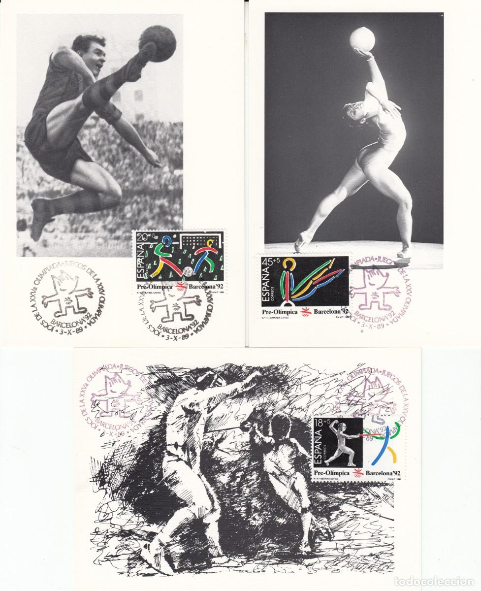 Sellos: JUEGOS OLIMPICOS BARCELONA 92 - 1989 - III SERIE PREOLIMPICA MATASELLOS ESP .NUM.3025-7 EN M&Aacute;XIMAS