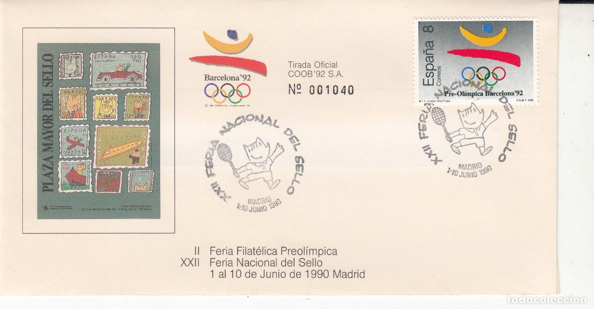 Sellos: JUEGOS OLIMPICOS BARCELONA 92 - EXPOSICI&Oacute;N FERIA NACIONAL DEL SELLO - MADRID 1990