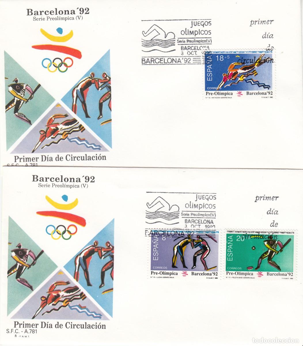 Sellos: JUEGOS OLIMPICOS BARCELONA 92 - V SERIE PRE-OLIMPICA SPD PRIMER D&Iacute;A - 1990