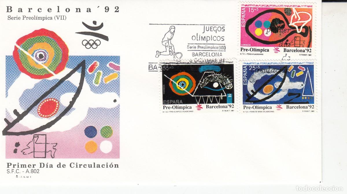 Sellos: JUEGOS OLIMPICOS BARCELONA 92 - VII SERIE PRE-OLIMPICA - SPD - PRIMER D&Iacute;A - 1991