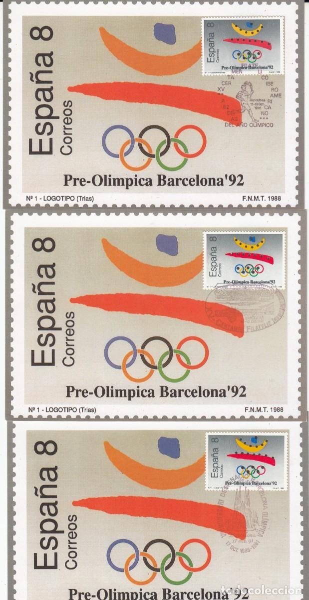 Sellos: JUEGOS OLIMPICOS BARCELONA 92 - TRES M&Aacute;XIMAS CON MATASELLOS -CERTAMEN IBERO. Y PERFORACI&Oacute;NES