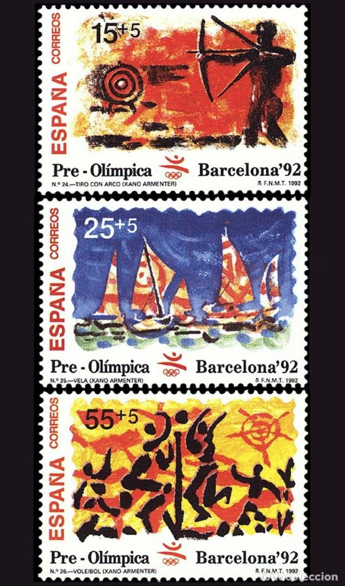 Sellos: 3v Espa&ntilde;a, 1992 | BCN '92 Pre-Olympic VIII | Ed: 2157/9, Yv: 2765/7, Mi: 3030/2, SG: 3144/6 MNH **