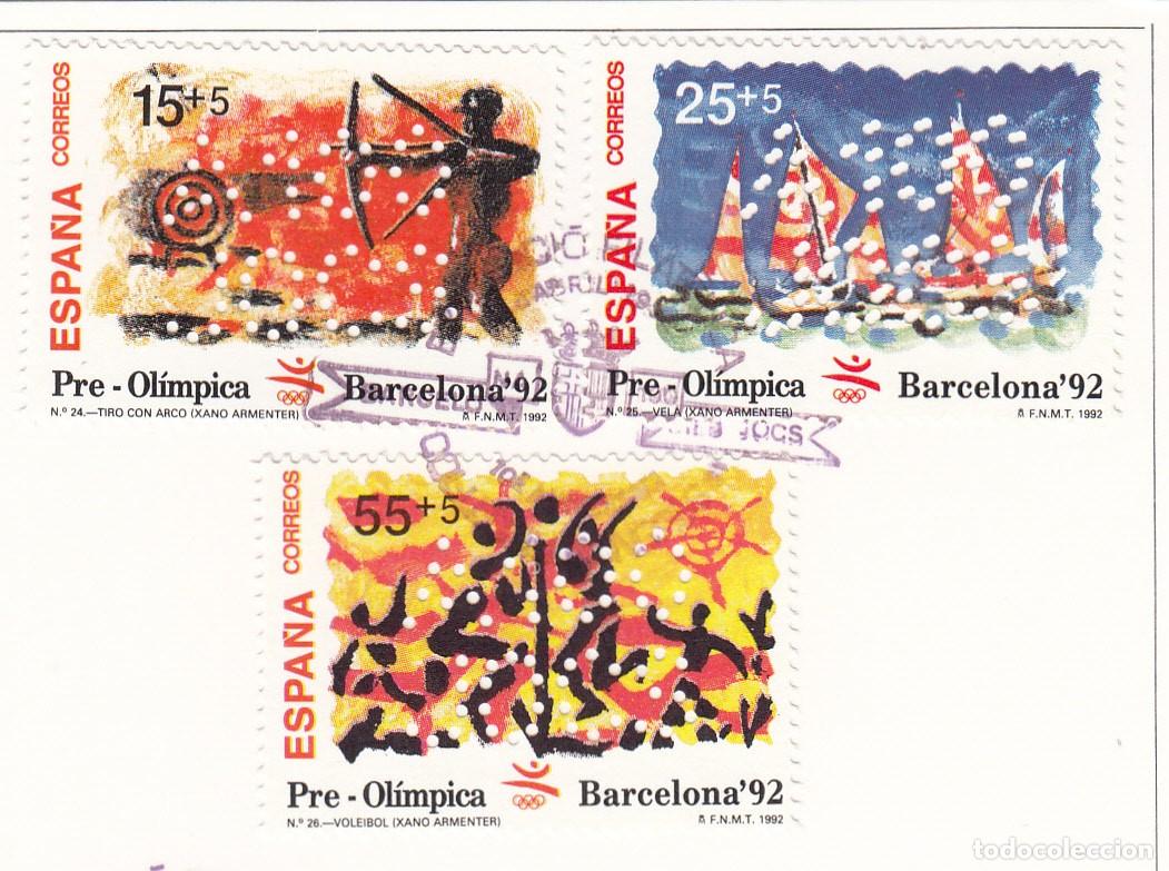 Sellos: JUEGOS OLIMPICOS BARCELONA 92 - VIII SERIE PRE-OLIMPICA PRIMER DIA EN TARJETA - 1992--PERFORACION -