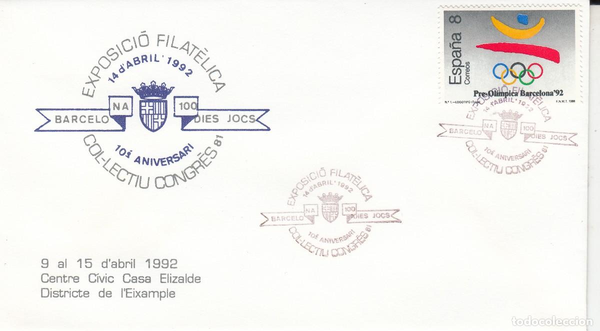 Sellos: JUEGOS OLIMPICOS BARCELONA 92 - MATASELLOS COL.LECTIU CONGR&Eacute;S - 1992