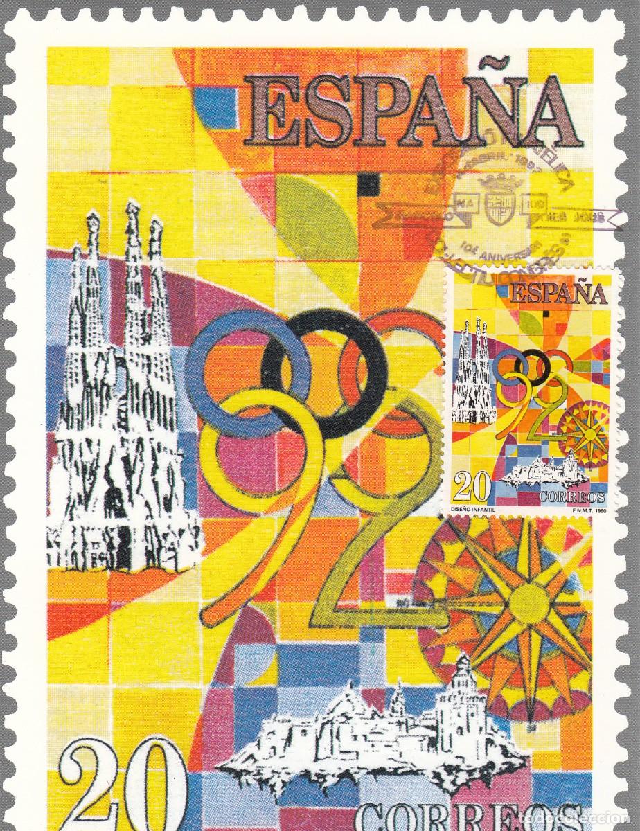 Sellos: JUEGOS OLIMPICOS BARCELONA 92 -M&Aacute;XIMA CON MATASELLOS COL.LECTIU CONGR&Eacute;S - 1991