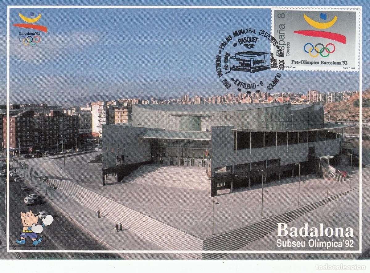 Sellos: JUEGOS OLIMPICOS BARCELONA 92 -MATASELLOS ESPECIAL BASQUET - BALONCESTO - BADALONA EN M&Aacute;XIMA