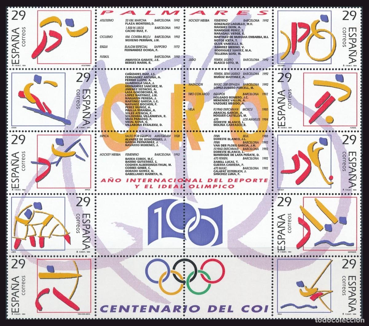 Sellos: HB Espa&ntilde;a, 1994 | Olympic Gold Medals | Ed: 3325/34, Yv 2916/25, Mi: 3182/91 MNH **