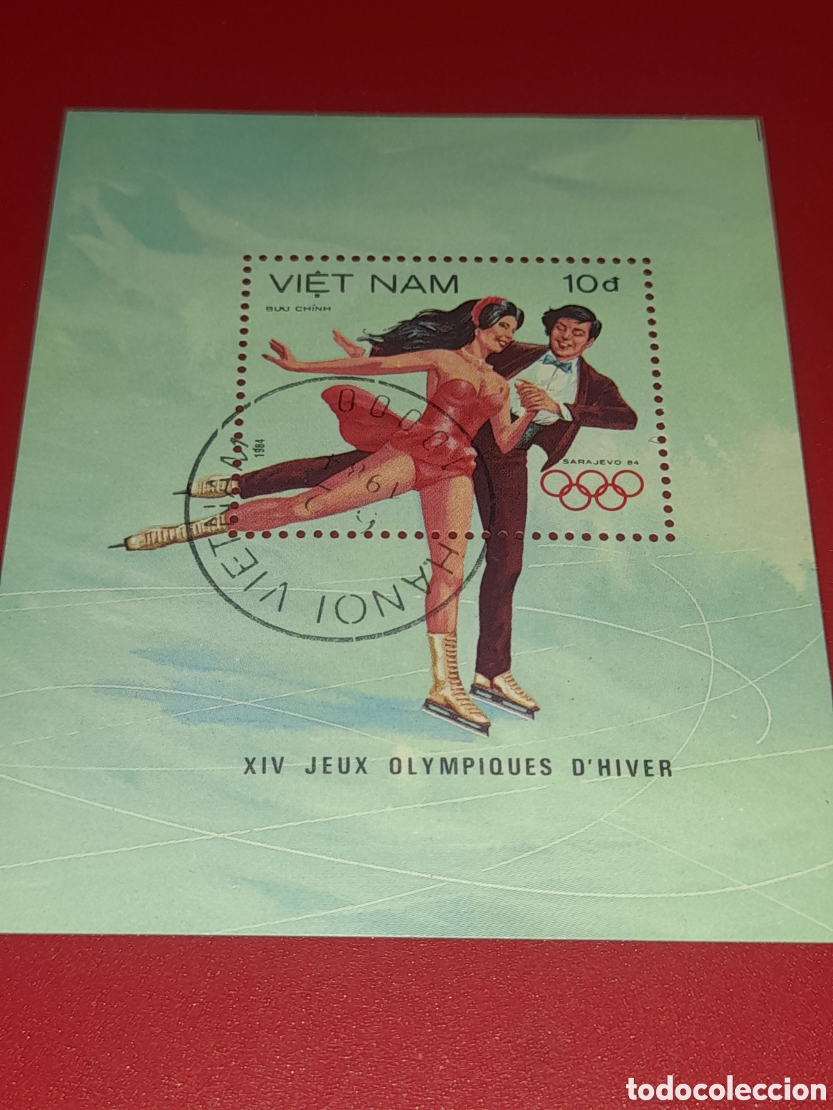 Sellos: HB Vietnam mtdo 1984. Juegos olimpiada invierno. Sarajevo. Patinaje art&iacute;stico. Deporte. Atletas. Com