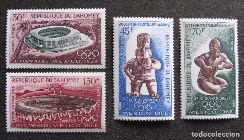 Sellos: DAHOMEY 1968 - JUEGOS OLIMPICOS DE MEXICO - YVERT AEREOS 89/92**