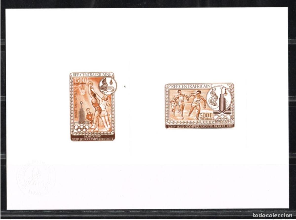 Sellos: &Aacute;frica Central 1980 Mi. 686 - 687 Artist's Proof Coll. Juegos Ol&iacute;mpicos de Mosc&uacute;